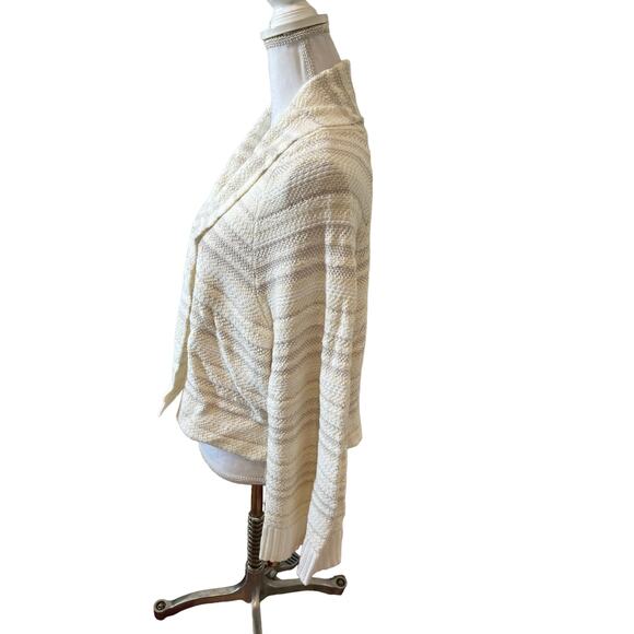Anthropologie Moth Open Front Cropped Cardigan sweater Off White S - Picture 3 of 9